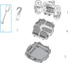 An exploded view diagram of a robotic pool cleaner's components, with each part numbered. Produktbild-Vorschau