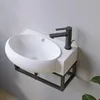 AQUABATOS Keramik Hängewaschbecken 44x29x13.5cm Badezimmer Produktbild-Vorschau 4