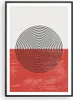 Gerahmtes Poster - Schwarzer Rahmen - Abstraktion Weiß-Rot Produktbild-Vorschau 1