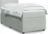 Design Boxspringbett mit Matratze Hellgrau 100x200 cm Samt, Produktbild-Vorschau 1