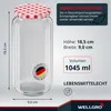 WELLGRO 3 x 1045 ml Einmachgläser mit Schraubdeckel TO 82 – Produktbild-Vorschau 2