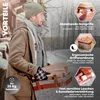 A man carrying a basket of firewood in a snowy outdoor setting. Produktbild-Vorschau