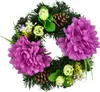 Věneček podzimní s fialovými chryzantémami Ø20 cm Náhled obrázku produktu 1