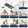 A collage of images showing a Pilates multi-functional set and people using it for various exercises. Produktbild-Vorschau