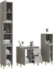 A set of three bathroom furniture pieces, including a tall cabinet, a vanity with drawers and doors, and a smaller cabinet, arranged against a white background. Produktbild-Vorschau