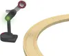 A toy train signal and a curved section of wooden train track. Podgląd zdjęcia produktu