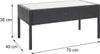 A poly-rattan coffee table with dimensions indicated. Produktbild-Vorschau