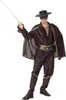 A man wearing a black Zorro-like costume and holding a sword. Podgląd zdjęcia produktu