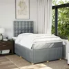 vidaXL Boxspringbett mit Matratze Hellgrau 120x200 cm Stoff Produktbild-Vorschau 4