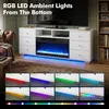 Witte TV-kast VANITII, 180x40x65 cm, met houtkachel en Productafbeelding-voorbeeld 6