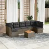 The Living Store 8-tlg. Garten-Sofagarnitur mit Kissen Grau Produktbild-Vorschau 2