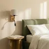 Lucande Wandlampe Lieske, beige, Textil, E27, LED-Leselicht Produktbild-Vorschau 4