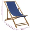 vidaXL Chaise longue bambou et toile bleu marine Voir les images du produit 7