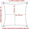 WOLTU Sonnensegel Polyester Grau 2x2m Quadrat Produktbild-Vorschau 7