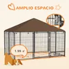 PawHut Hundehütte mit Markise, Outdoor-Hundepark aus Metall Produktbild-Vorschau 3