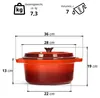 Emaillierter Gusseisen Topf mit Deckel Ø28 cm 7L - Bräter Produktbild-Vorschau 2