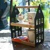 UNUS Haus-Etagere mit 2 Etagen und Griff, Holz-Etagere Produktbild-Vorschau 2