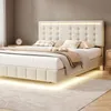 Letto imbottito ProximaX 160x200 cm in beige, letto sospeso Anteprima dell’immagine prodotto 4