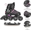 A collage showcasing inline skates and their features, including a separate image of skate blades. Anteprima dell’immagine prodotto
