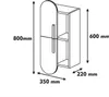 A technical drawing of a wall shelf with dimensions indicated. Produktbild-Vorschau