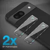 A close-up marketing image showing two camera lens protectors for a smartphone, with the phone's camera module visible in the background. Text indicating '2x' and '9H Kameraglas' is present. Produktbild-Vorschau