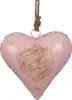 Clayre & Eef Weihnachtsanhänger Herz 15x5x15 cm Rosa Eisen Produktbild-Vorschau 1