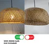 Kulatá závěsná lampa z proutí a bambusu Ø38 cm x 20 cm - Náhled obrázku produktu 2