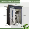 GIHAUVIA Abri de jardin métal inoxydable 140x72x182 cm Voir les images du produit 2