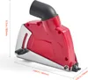 A red and silver dust shroud for an angle grinder, with dimensions indicated by white text. Anteprima dell’immagine prodotto