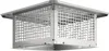 A stainless steel chimney cap with a mesh cage and a sloped roof, shown from a slightly elevated angle against a white background. Anteprima dell’immagine prodotto