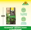 A bag of Neudorff NeudoHum potting soil for houseplants and palms, with marketing text and icons. Produktbild-Vorschau