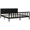 vidaXL Massivholzbett mit Kopfteil Schwarz 200x200 cm Produktbild-Vorschau 4