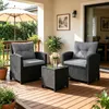 Set di mobili da giardino in polyrattan COSTWAY da 3 pezzi, Anteprima dell’immagine prodotto 8