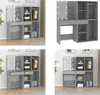 VidaXL LED Schminktisch mit Schränken Grau Sonoma Produktbild-Vorschau 1