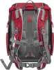 The back view of a red and gray backpack. Produktbild-Vorschau
