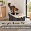 2er Set Hop In Katzenklo XXL große Katzen Klo Oben Einstieg Produktbild-Vorschau 6