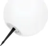 The bottom of a white spherical garden light with a black stake inserted into it. Podgląd zdjęcia produktu
