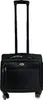 A black rolling suitcase with an extended handle against a white background. Produktbild-Vorschau
