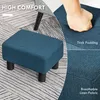 HOMCOM Pouf Fußstütze niedriger Hocker aus Leinenstoff, Produktbild-Vorschau 4