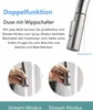 A marketing image showing a kitchen faucet with two different spray modes. Produktbild-Vorschau