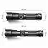 Two flashlights are shown with dimensions indicated by measurement lines and text. Anteprima dell’immagine prodotto