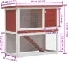 vidaXL Kaninchenstall 1 Tür Rot Holz Produktbild-Vorschau 6