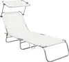 3-Bein-Gartenliege mit Dach, Farbe Beige Produktbild-Vorschau 2