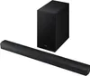 A black soundbar and subwoofer are displayed against a white background. Náhled obrázku produktu