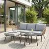 Gartenlounge MYKONOS, braun/grau - Balkon Lounge Sofa mit Produktbild-Vorschau 1