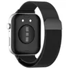 The back of a smartwatch with a black Milanese metal band is shown against a white background. Náhled obrázku produktu