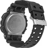 Close-up view of the back of a black Casio G-Shock watch, showing the case back and part of the strap. Produktbild-Vorschau