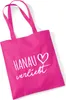 Huuraa Jutebeutel Hanau verliebt 10 Liter Fuchsia Baumwolle Produktbild-Vorschau 1
