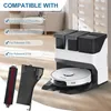 A cleaning robot and its accessories are displayed with compatibility information. Produktbild-Vorschau