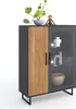 Highboard Vitrine halbhoch Stella teilmassiv Softclose Produktbild-Vorschau 1